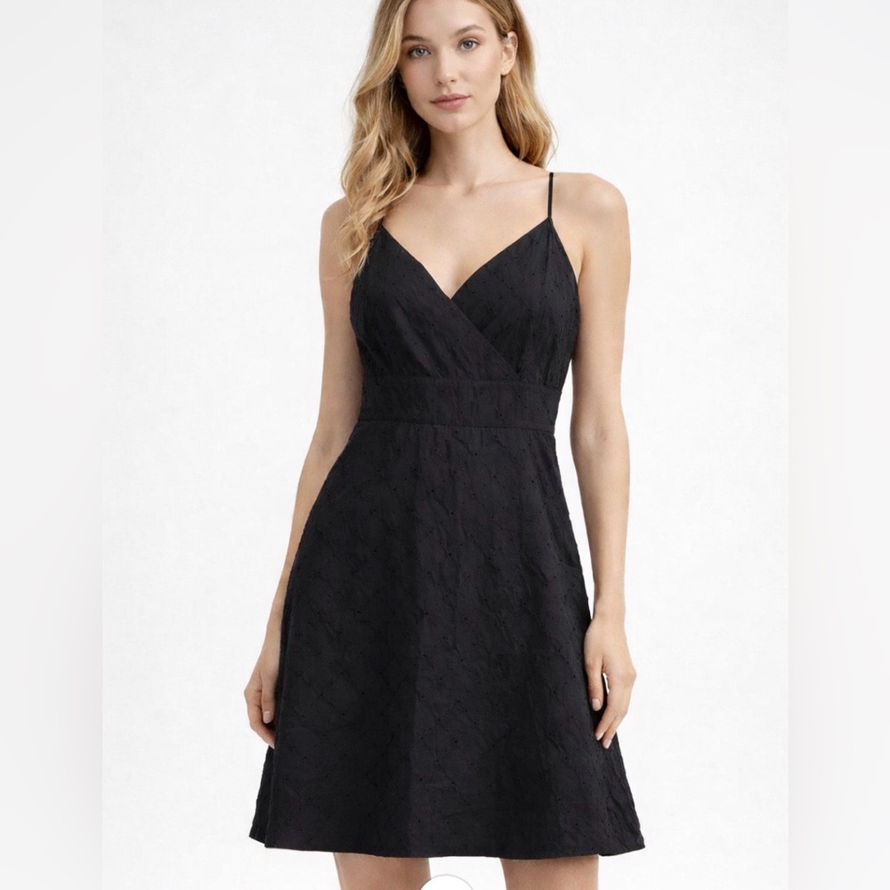 Ann Taylor Strapless halter Black eyelet Dress size~ 6